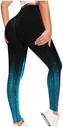 Qvkarw pantalone visokog struka za žene za kontrolu stomaka sa mehurićima za podizanje zadnjice fitnes za trčanje pantalone za jogu gradijent helanke