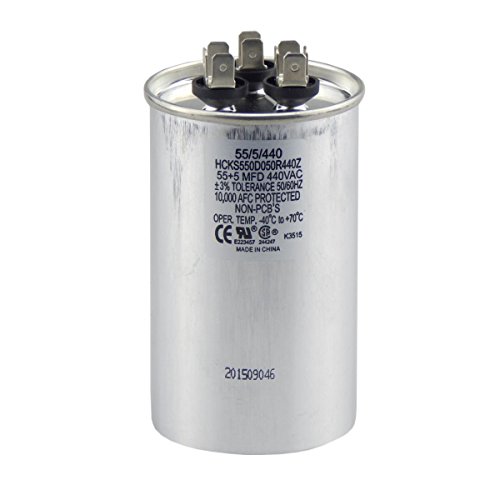 TradePro 55/5 MFD 370/440 voltni okrugli dvostruki kondenzator