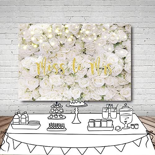 MEHOFOND 10x7ft Miss to Mrs pozadina za svadbeni tuš Bijela cvjetna Zidna dekoracija vjenčana mladenka za angažovanje