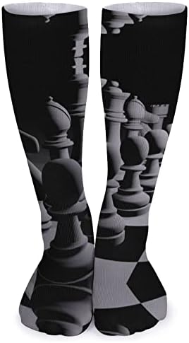 Crna Bijela šahovska sportska čarapa Topla cijev čarape Visoke čarape za žene Muškarci Turny Party