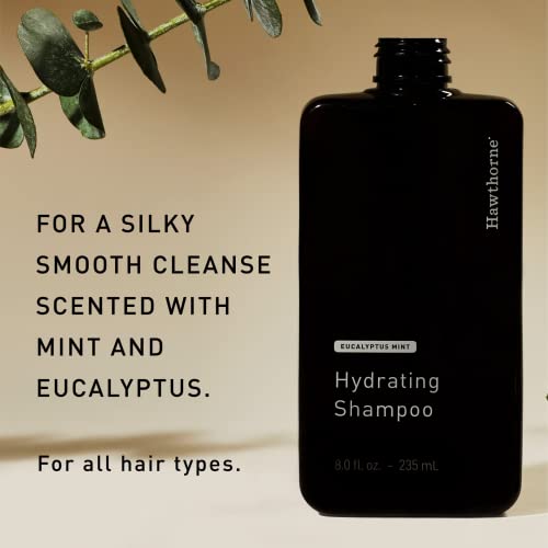 Hawthorne muški dnevni hidratantni prirodni šampon. Za jaču, zdraviju kosu sa čistim arganovim uljem i kokosovim uljem. Miris mente i eukaliptusa. Bez Sulfata, Bez Parabena. 8 fl. oz.