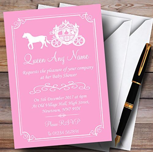 Pink Konjska Kočija Princeze Pozivnice Za Tuširanje Beba