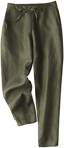 Gihuo ženske elastične strukske struke Čvrsto hlače konusne pantalone sa džepovima