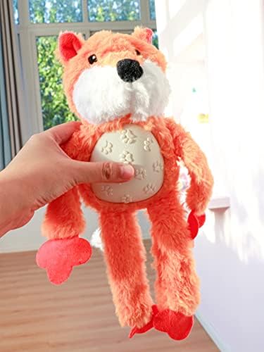 Qwinee fox oblik škripa pliša igračka za agresivne žvakače Puppy zvuk pasa punjena životinja žvakač igračaka grickaju trening igračke za male srednje pse narančaste