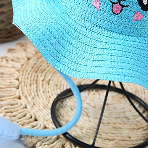 Slamke kape za djecu zečje uši ljetne slamljene kape s pokretnim uhom i flare povlačenjem na plaži šeširi za