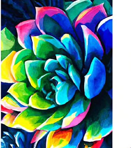 Rovepic 5D dijamantski setovi Cactu Soctur okrugli punu bušilu, DIY boja s dijamantima ART apstraktno cvijeće za cross ubod za kućne kancelarije Zidne obrtalice ukrasi 12 × 16 inča