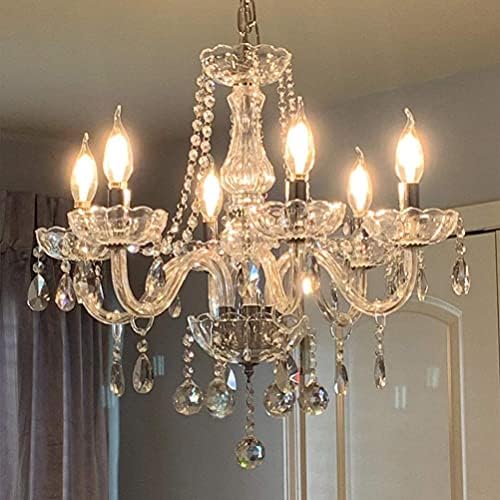 Classic Vintage Crystal Chendeliers Light Light, 6 svjetla Privjesna stropna žarulja, luksuzni luster za dnevni boravak Blagovaonica Spavaća soba elegantna dekoracija D23.6 x L47.2 od Crystop