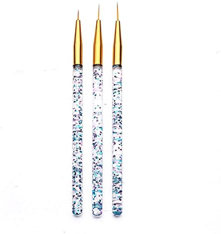 3 komada akrilna manikura olovka za crtanje Nail Art dizajn četke četkica za nokte olovka za nokte Gel lakiranje za kratke poteze, detalje, miješanje, izdužene linije