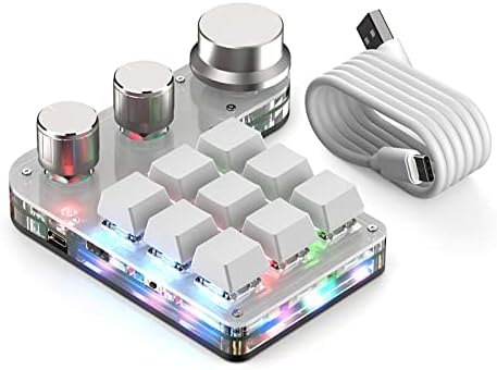 MOOKEENONE Bluetooth 9 tasteri 3 dugmeta Prilagođeno DIY mehaničko dugme tastature Macro podrška RGB