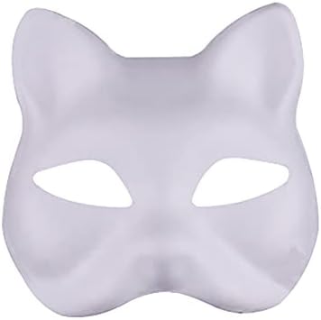 Uuyyeo 3 kom. DIY bijela papirna maska ​​Mačka maska ​​za lice pulpe prazno ručno oslikane maske
