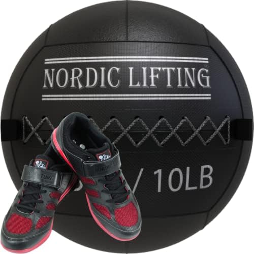 Nordic Lifting Wall Ball 10 lb paket sa cipelama Venja Veličina 11-crna crvena