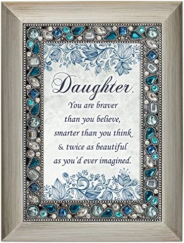Vikendica Garden Kćerka hrabričari pametniji prekrasni draguljirani srebrni u boji 4 x 6 Easel natrag okvir za