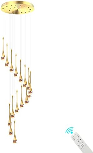 16-svjetla Zlatni lusteri Bubble Raindrop Crystal privjesak luster 128 dugi stropni foaje ulazni lusteri zatamnjivi 3000-6000k stepenište LED rasvjeta potkrovlje kosi plafon Creative Fixtures