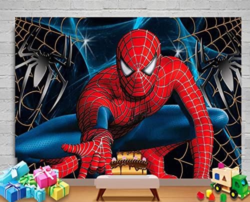 REAGTUGHT Spiderman Super City Pozadine za fotografisanje novorođenčadi rekviziti superheroj Baby Shower fotografija pozadina dječak dijete Rođendanska zabava Banner desertna dekoracija stola za zabavu 5x3ft