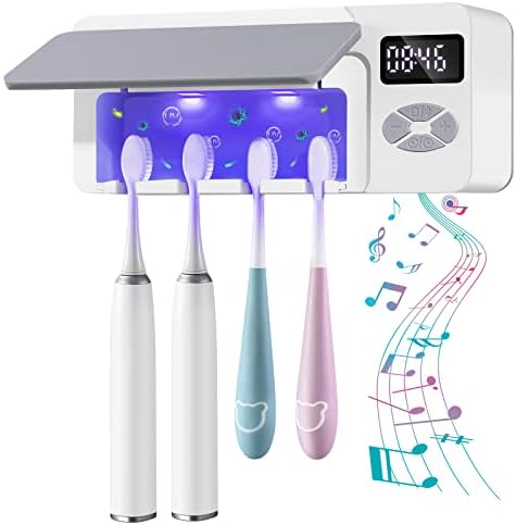 Držač za zube Aonco sa UV čišćenjem, multifunkcionalnoj kupaonici Zidni nosač za zube sa Bluetooth