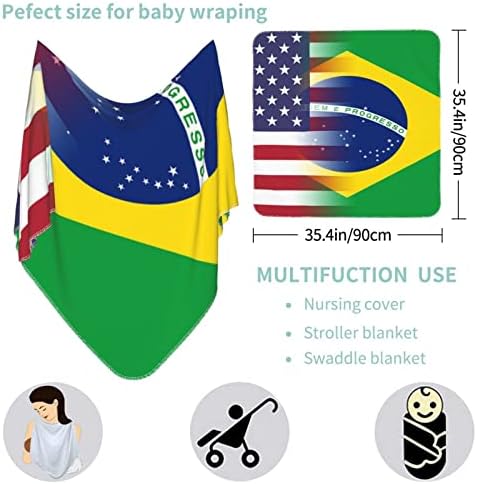 Američka zastava i brazilska zastava za bebe prekrivač koji prima pokrivač za novorođenčad novorođenče