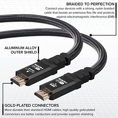 4k HDMI 2.0 kabel 1 ft [10 pack] od Ritzgear-a. 18 Gbps ultra brza pletenica za pletenice i zlatne konektore - 4K @ 60Hz / UHD / 3D / 2160p / 1080p / ARC & Ethernet. Kompatibilan sa UHD TV / Monitor / PC / PS5 / Xbox