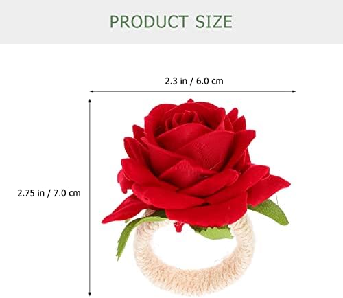 ZERODEKO Cvjetni dekor crveni cvjetni prstenovi: umjetna ruža cvijeće salveta za ručnik prsten izvrsnog serviette