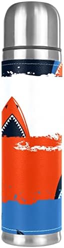 Plavi narandžasti morski pas uzorak od nehrđajućeg čelika Termo 500ml / 17oz vakuum izolirana bočica sa šalicom