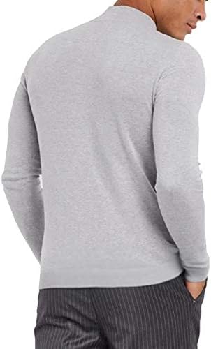 KINGBEGA Men Regular Fit Osnovni lagani Dugi rukav pulover Top Mock Turtleneck T-Shirt