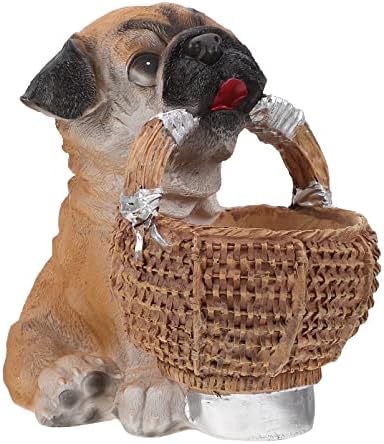 Cabilock prsten Ornament Mops štenci statua figurina smola Cartoon storage Basket Privezak za ključeve životinja