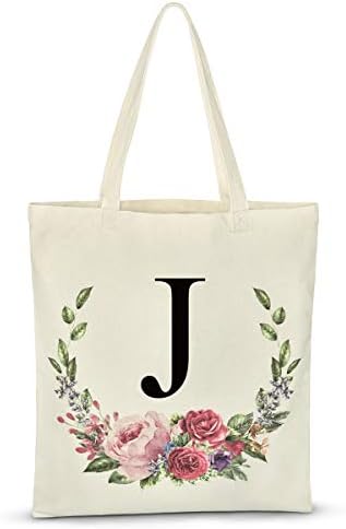 Personalizirane cvjetne početne torbe za žene platnene torbe za višekratnu upotrebu torbe za kupovinu namirnica za djeveruše vjenčane djevojačke rođendanske zabave velika torba za knjige Poklon torbe ekološki prihvatljive