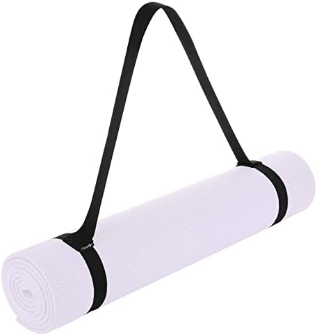 Cosmos crna boja meka & amp; izdržljiv pamuk Yoga Pilates prostirka i jednostavna petlja remen / pojas / nošenje traka za Pilates, vježbe, aerobik