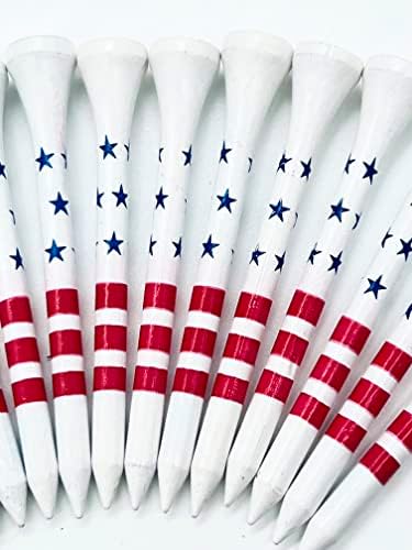 USA Golf tees - 2 i 3/4 ili 3 i 1/4 inča - američki dizajn zastava, PRO dužina bambusovih tina, patriotski ponos