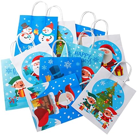 JOYIN 24kom Božić papir poklon kese sa ručkama, 6 dizajn Božić odmor Goody torbe za Božić ukras i Božić