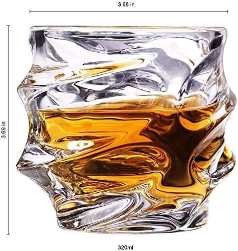 Heimp Whiskey Decanter Whiskey naočale set 4 ultra jasnoće viski TUMBLERS Old Fashion staklo, kristalne naočale za piće, koktele, viski, vodka, 330ml viski set trezvenost