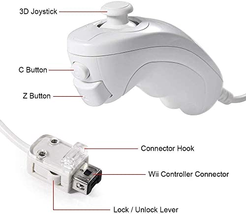 TMYES Wii Nunchuck daljinski upravljač, zamjena Nunchuck kontrolera za Nintendo Wii Wii u konzoli -2 pakete