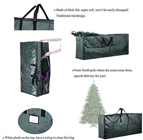 Cxdy velika torba za čuvanje jelke-čuva 9 ft Božić odmor rastavljen umjetno drvo sa izdržljivim ručkama & Dual Zipper-Vodootporan materijal protiv od prašine, vlage & insekti, zeleni