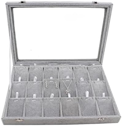Zsedp siva kutija za nakit organizator sa staklenim poklopcem evropski Veliki svemirski baršunasti nakit za nošenje ležišta za skladištenje poklon vitrina