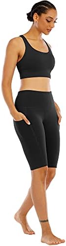 Whouare 4 Pack Biker joga kratke hlače sa džepovima za žene, atletski trenerke za trčanje visokih struka