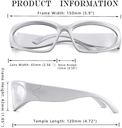 COASION naočare sa prozirnim sočivima bez recepta za Žene Muškarci Moda Y2K naočare omotavaju oko naočara