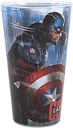 Silver Buffalo CW01031P Marvel građanski rat Kapetan Amerika protiv Iron Man Lightening Fight Full Wrap Pinta Glass, 16 oz, šarena