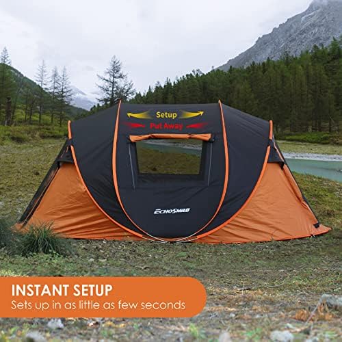 Echosmile Camping Instant TENT, 2/4/6/8/10 osoba Pop up šator, šator otporan na vodu, jednostavno postavljanje za kampiranje planinarenja i vanjskog, prijenosnog šatora za nošenje, za 3 sezone