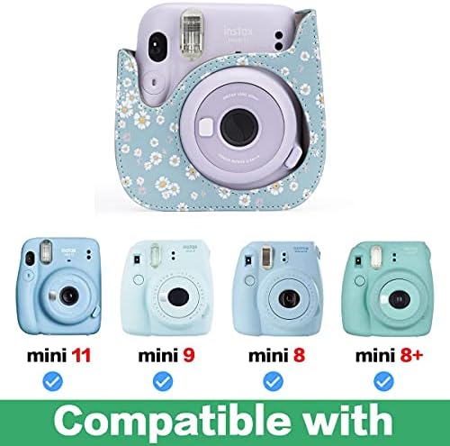 Frankmate zaštitna futrola kompatibilna sa Fujifilm Instax Mini 11/9/8/8+ kamerom za trenutni Film sa džepom za dodatnu opremu i podesivim remenom