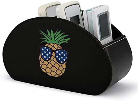 Američka zastava ananas tiskana TV daljinski upravljač Organizovni okvir Držači PU kože 5 pretinca za pohranu