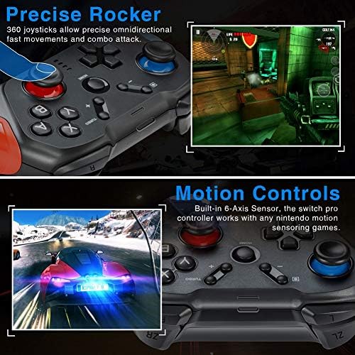 OLIMOXI bežični prekidač Pro kontroler za Nintendo prekidač, daljinski upravljač GamePad Joypad, Joystick za Nintendo prekidač konzola, podržava NFC Amiibo funkciju, kontrolu kretanja, turbo i dvostruki šok