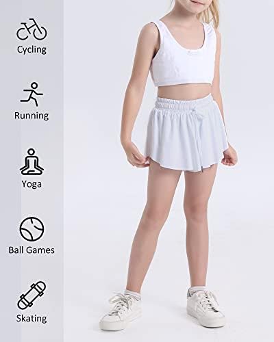 Hasmes Girls Flowy Shorts sa spandex linijskim leptirima teniski elastični struk Atletski kratke hlače za djecu