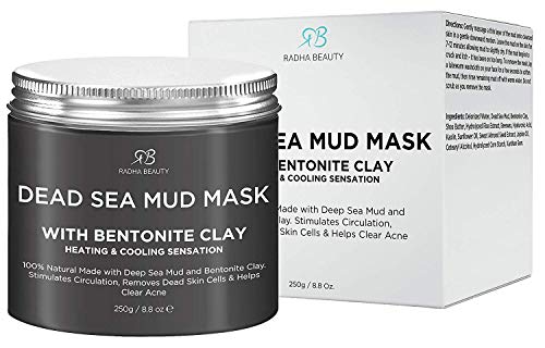 Radha Beauty maska od blata Mrtvog mora sa Bentonitnom glinom za lice i tijelo 8.8 oz-