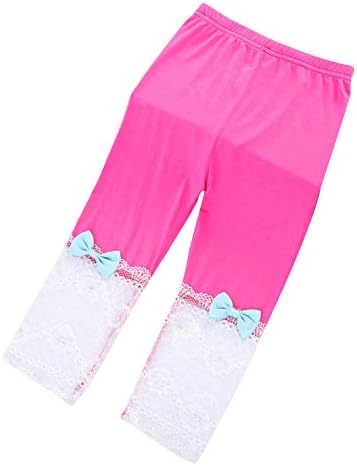EasyForever Girls Stretchy mekane obrezive gamaše hlače bez stočara Yoga Capri pantalone sa slatkim čipki bowknot