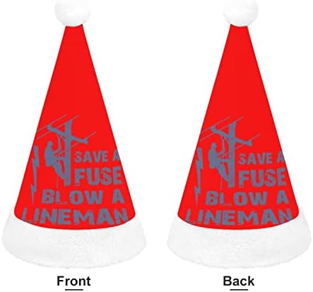 Nudquio Lineman Save a Fuse-Blow a Lineman Božić kape Santa šešir za Božić odmor porodice štampane