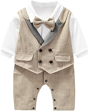 Hresadio Baby Boys Gentleman Jednodijelni ROMPER Newborn Gentreman Formalno Tuxedo odijelo odijelo