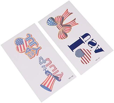Toyandona 20pcs Patriots Party Tattoos Američka zastava Privremene naljepnice USA Day Neovisnosti Decal za srpanj Proslava okupljanja Dana sjećanja