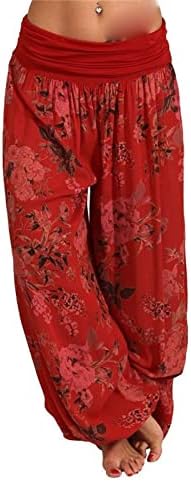 Ženske Boho hipi Harem hlače cvjetne široke široke noge ljetne hlače na plaži štampane lepršave široke Casual hlače