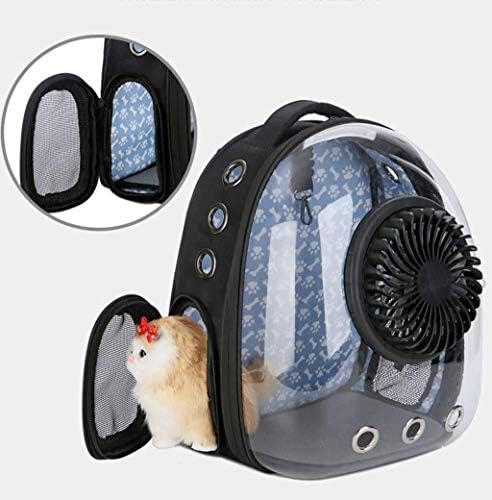 CNNRug ruksak za ventilacijski prostor za pse sa malim ventilatorom, prozračni mrežasti prozor, hemisferična Prijenosna Vanjska odvojiva torba za kućne ljubimce, Crna