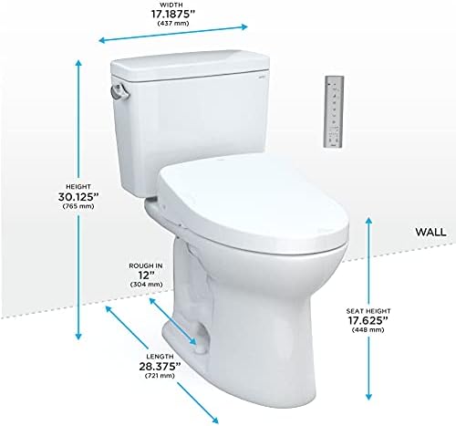 TOTO Drake WASHLET+ dvodijelni izduženi toalet od 1,6 GPF Tornado sa ispiranjem S500e sjedalom za bide,