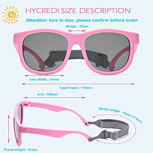 Hycredi fleksibilne polarizirane dječje naočare za sunce sa remenom za novorođene dječake djevojčice od 0-24 mjeseca, UV zaštita